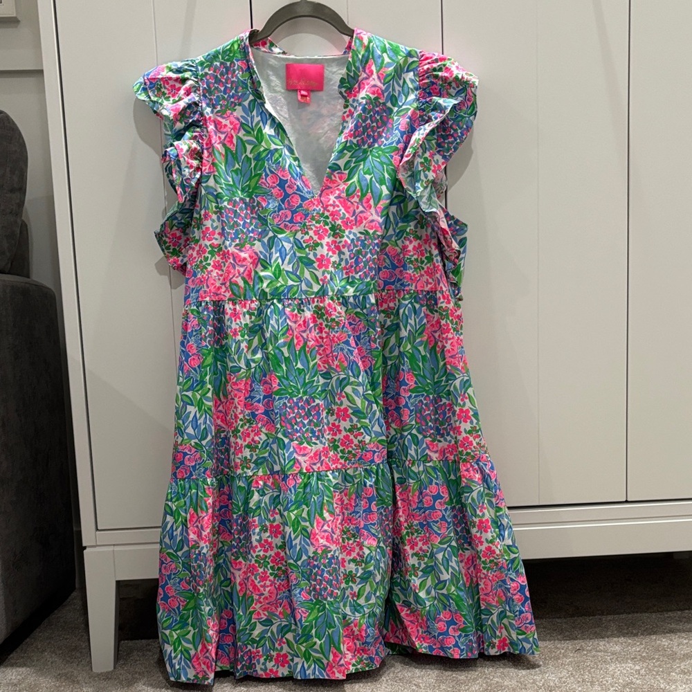 Lilly Pulitzer Dress XL - Pink and Green
